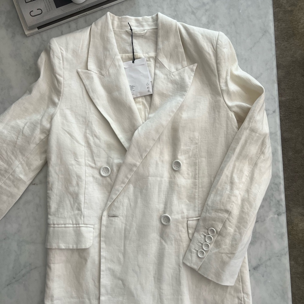 &Other Stories Oversize Double-Breasted Linen Blazer
